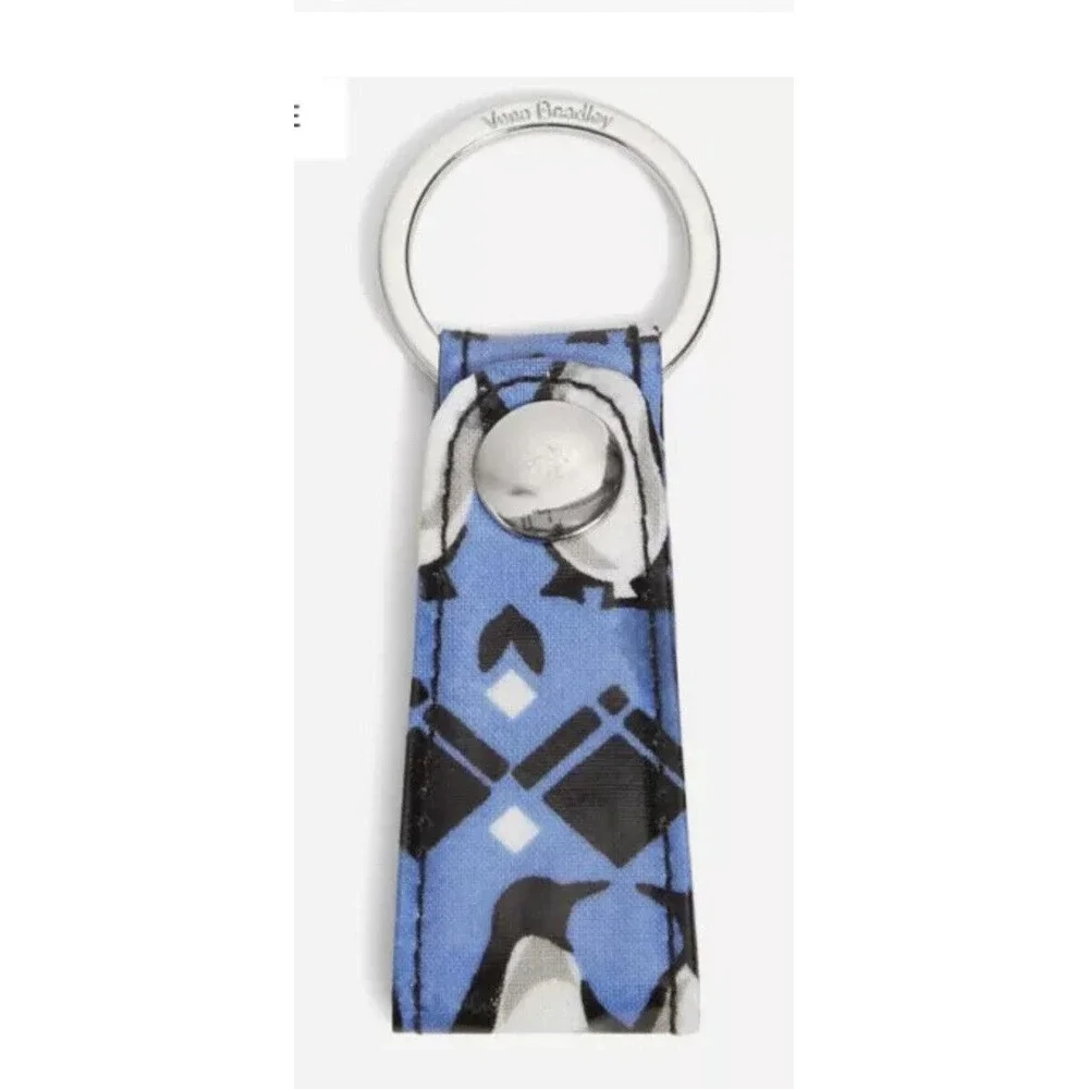 Vera Bradley Loop Keychain in Penguins Intarsia Blue New Sealed
